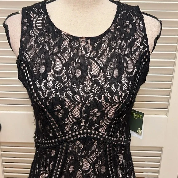 Taylor Black Lace Dress, Size 8 - Picture 3 of 17